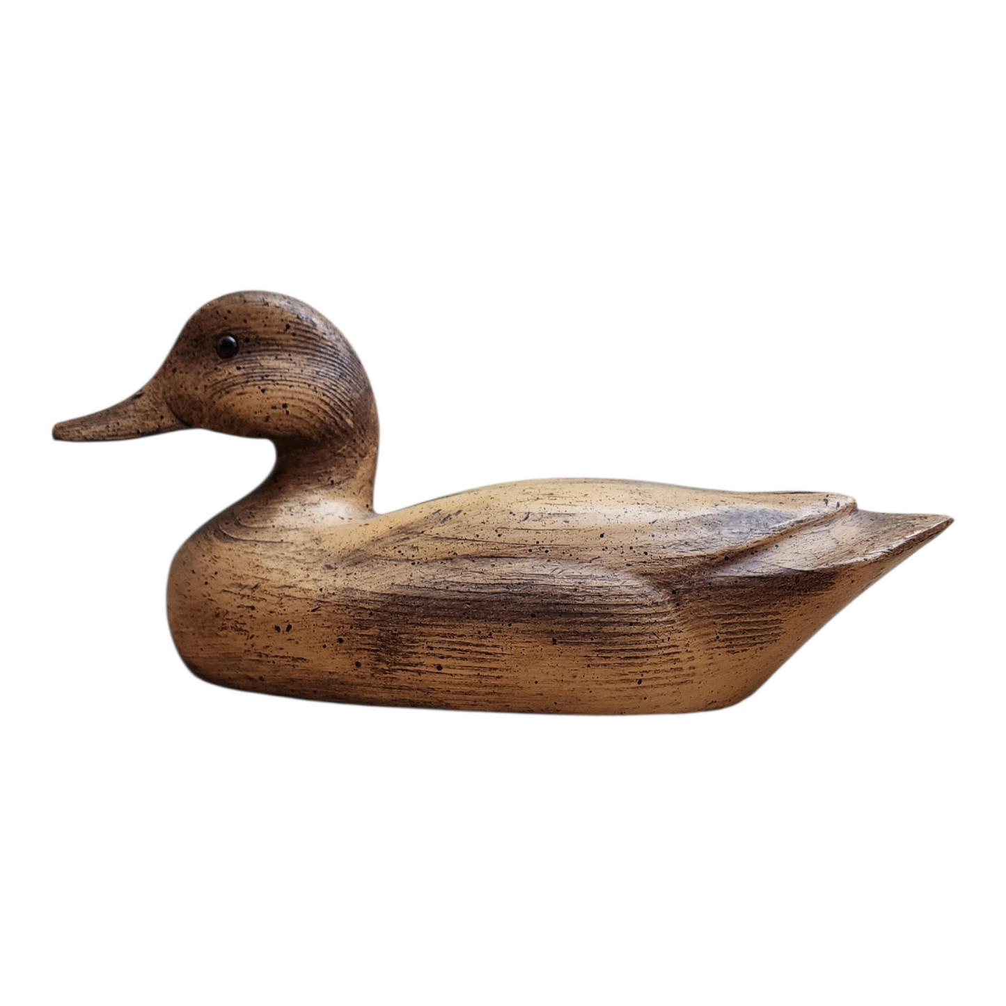 Vintage-Inspired Wooden Duck Decoy – Hand-Carved with Aged Patina