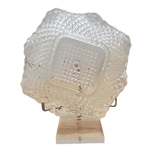Antique 19th-Century Pressed Glass Diamond Waffle Bowl