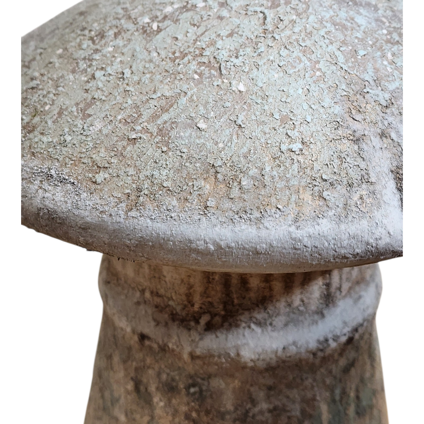 Large Sculptural Ceramic Mushroom Objects | Aged Mineral Patina Finish (Set of 2)