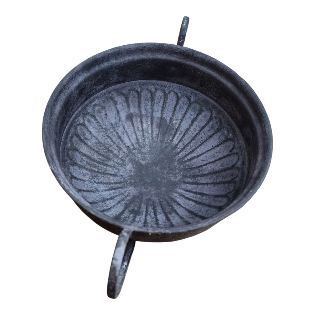 Interior of Aubergine metal urn