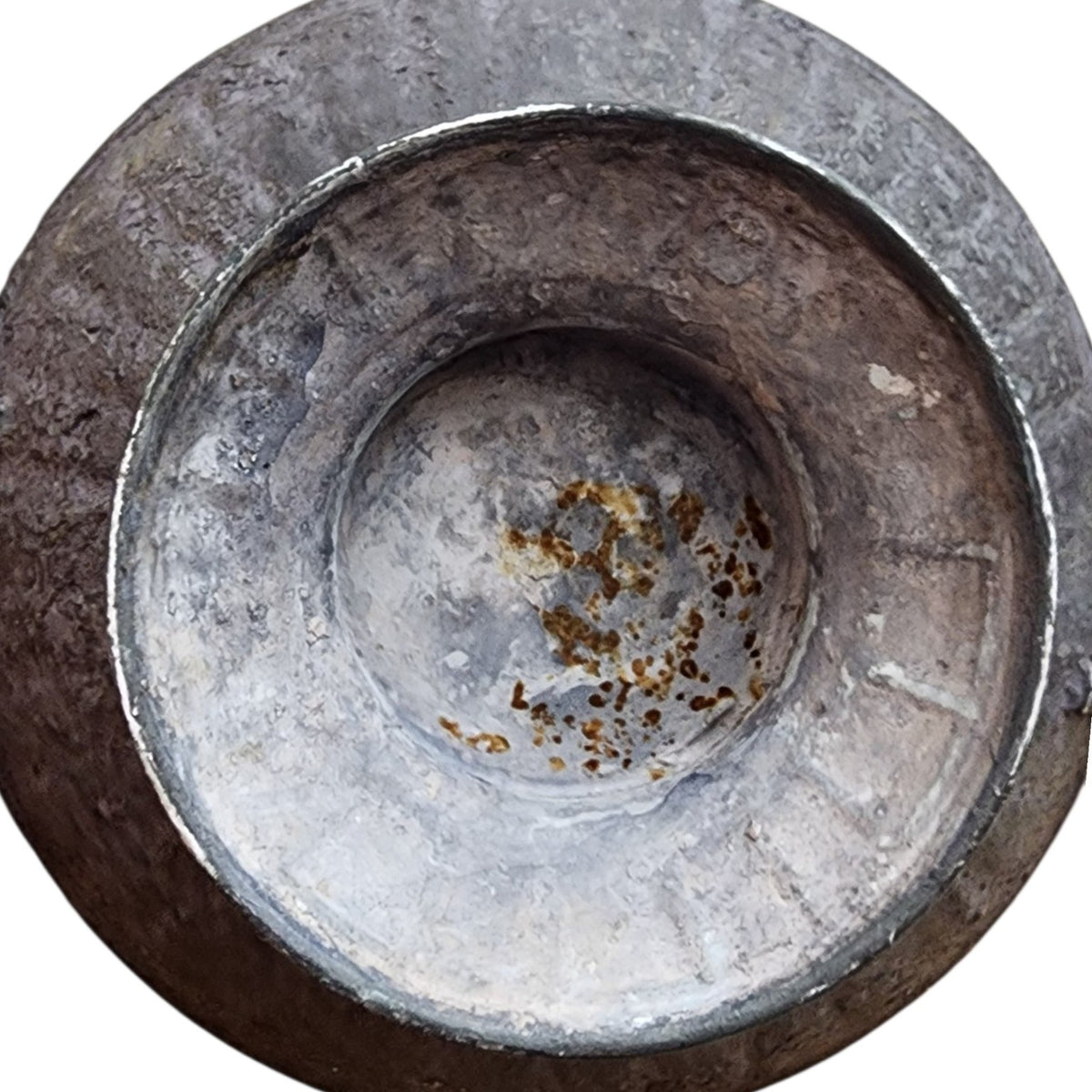 Close-up of hand-applied patina texture