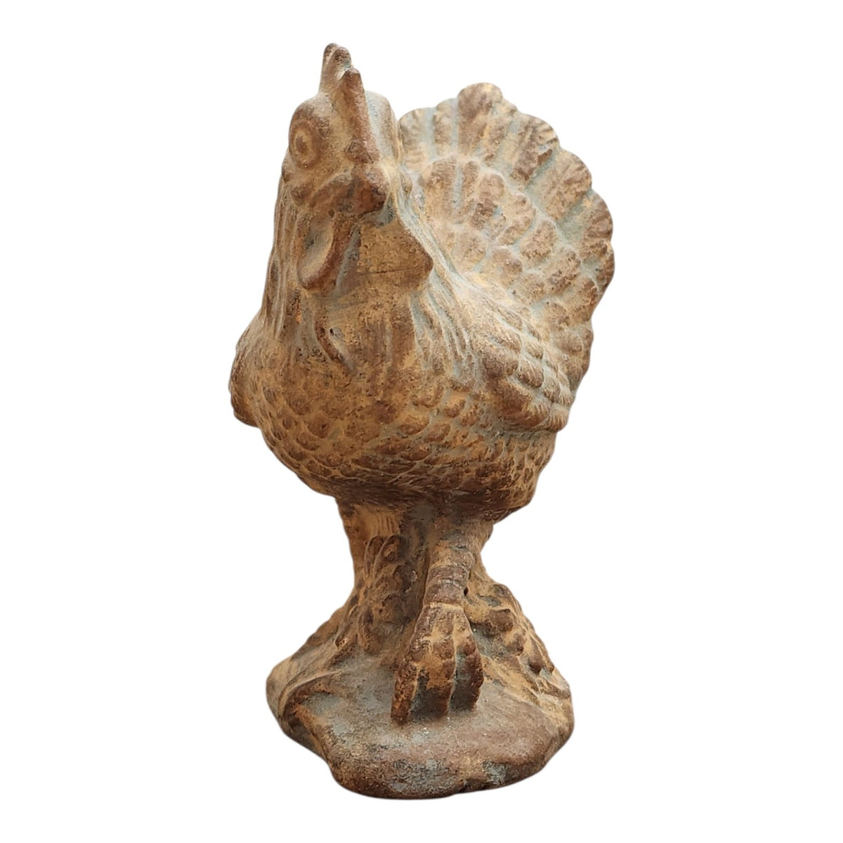 Hand-finished ceramic hen, front angle