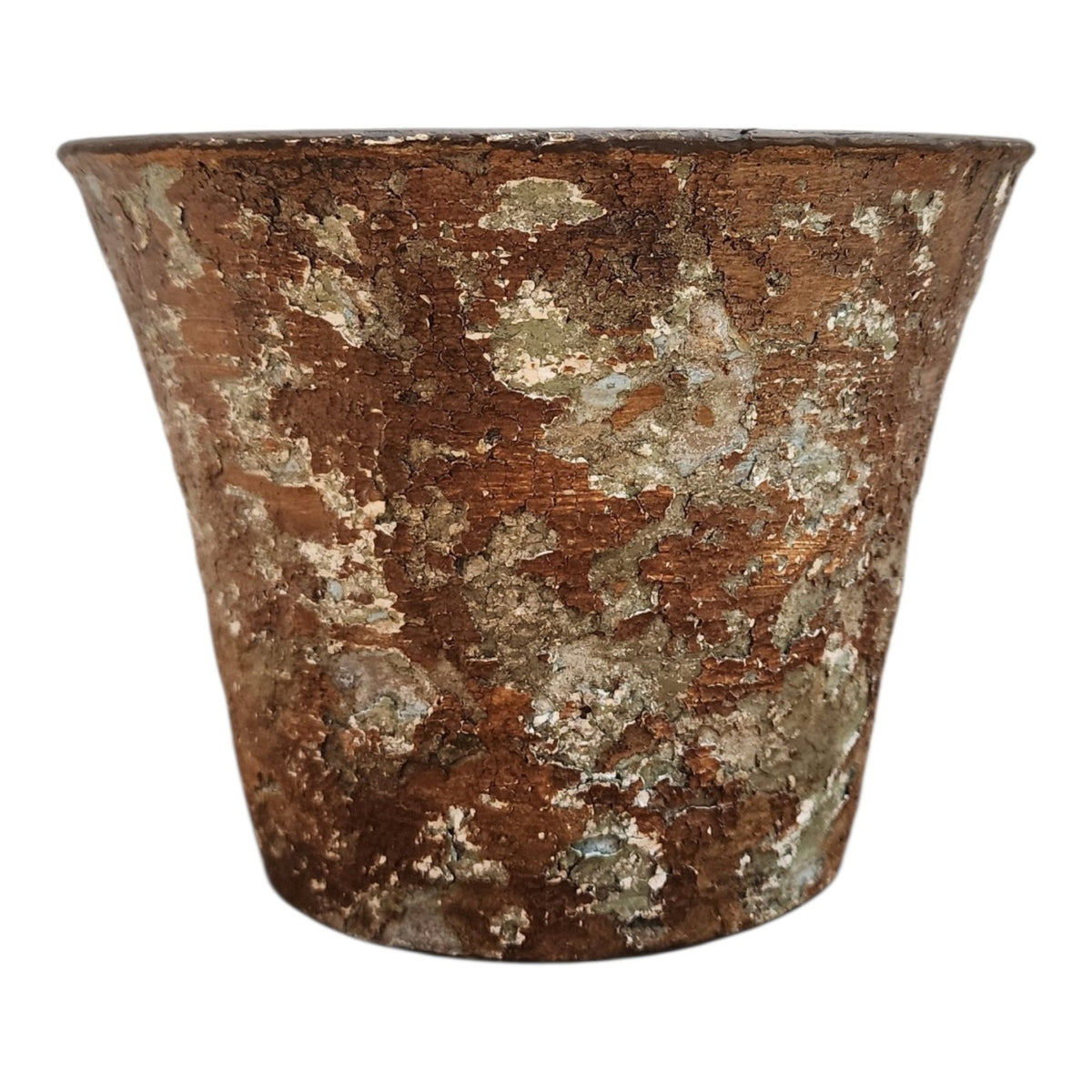 Open Window Restore hand-finished layered resin planter