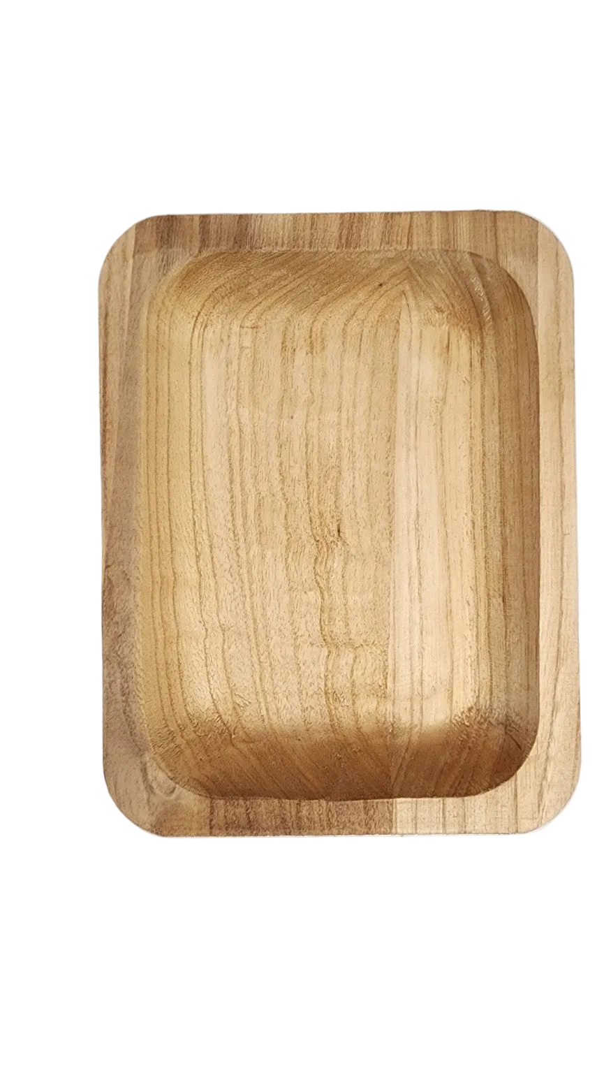 Collected Marble Acorns & Carved Wood Tray | Set of 7