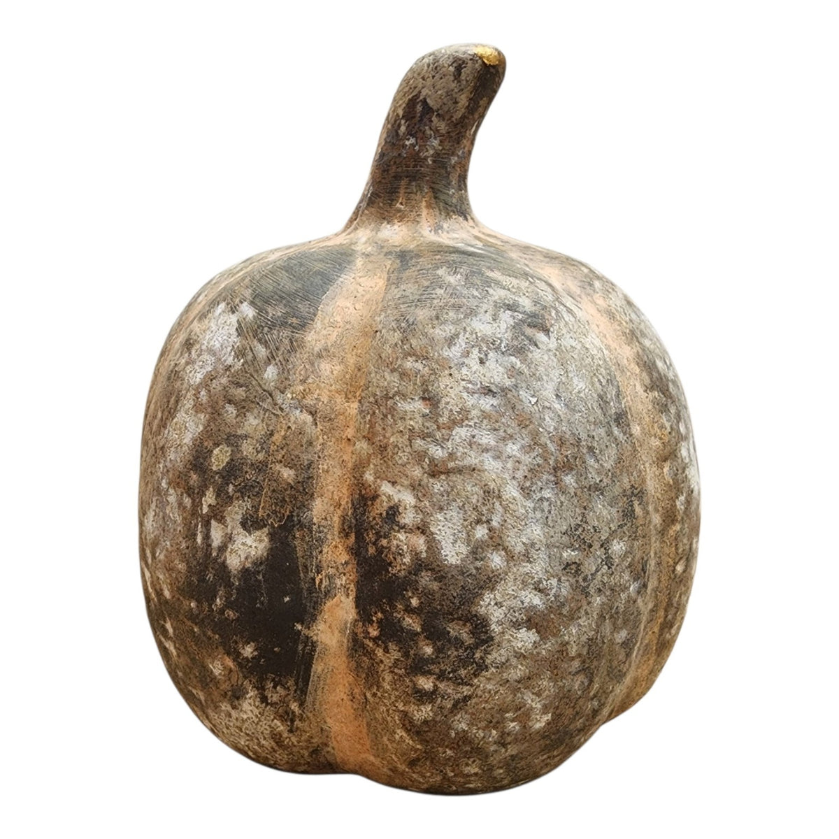 Small hand-painted ceramic jack-o'-lantern, back view