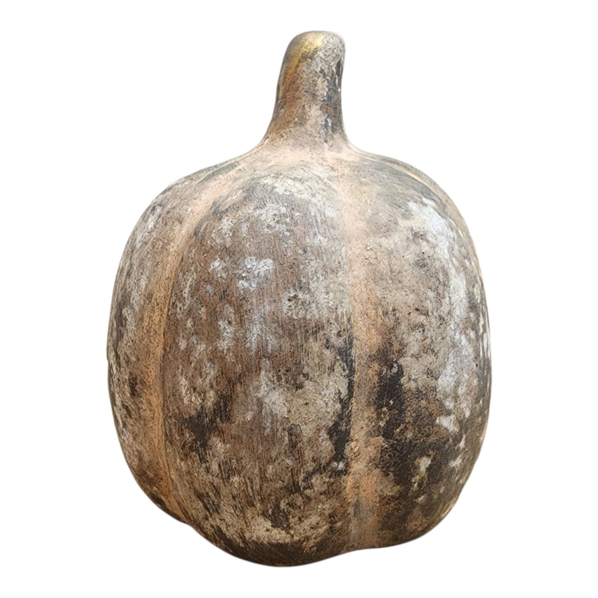 Small hand-painted ceramic jack-o'-lantern, side view