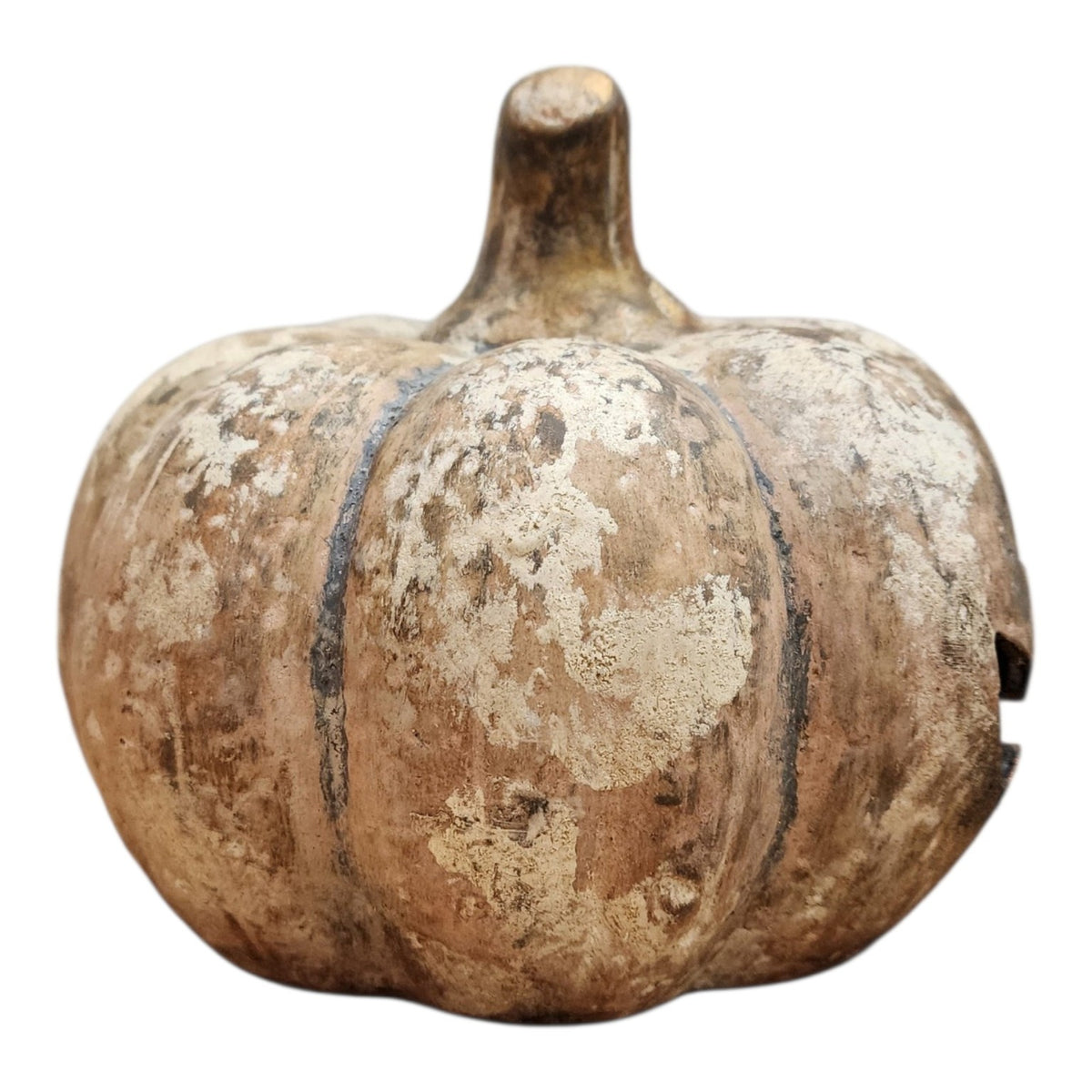 Hand-painted ceramic jack-o'-lantern, side view