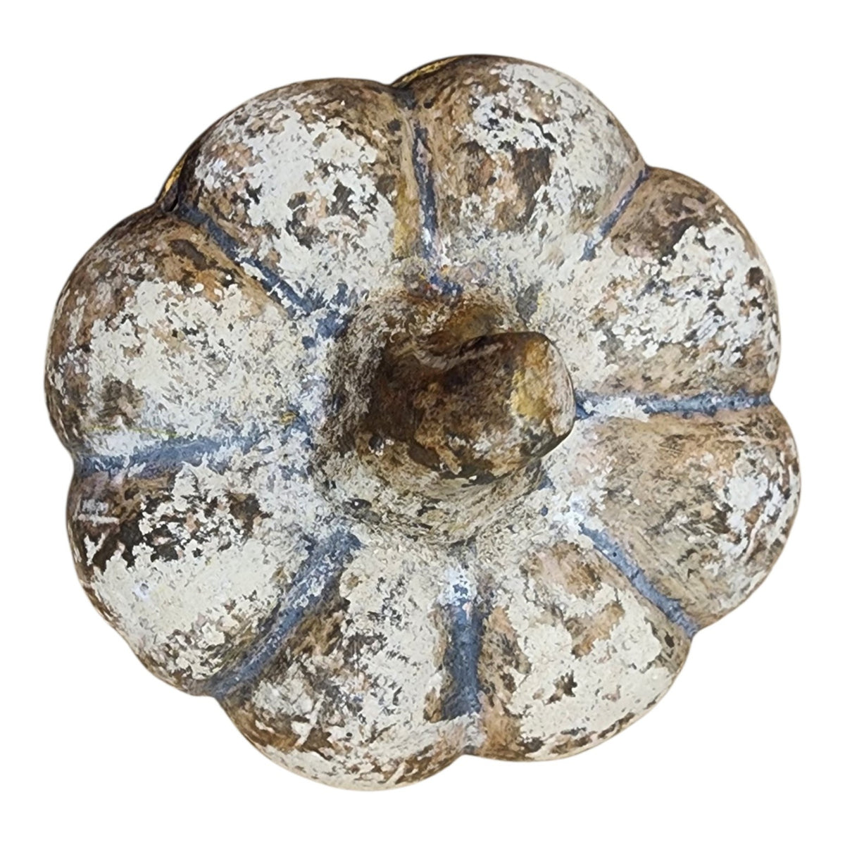 Hand-painted ceramic jack-o'-lantern, top view