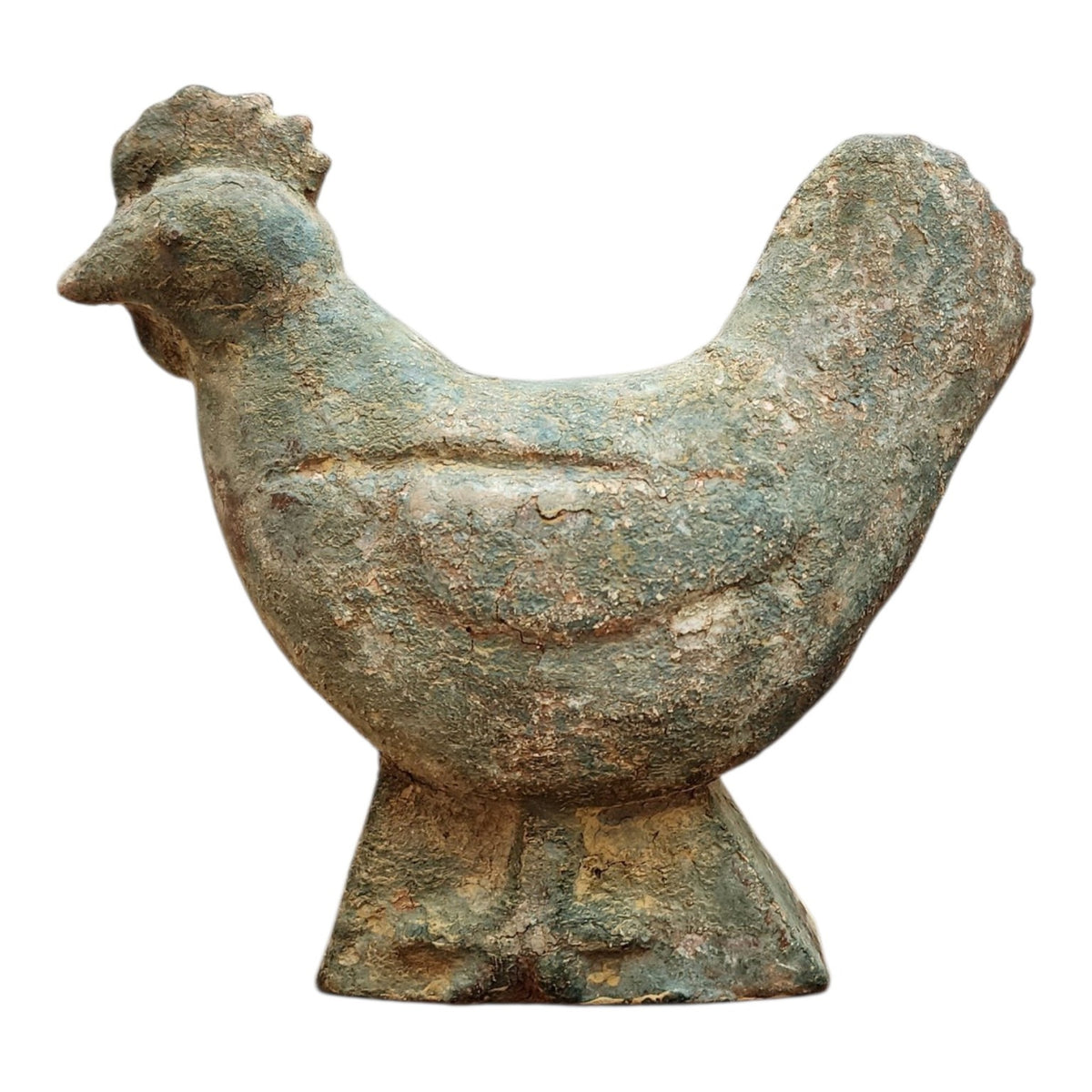 OWR hand-finished wood hen, side view