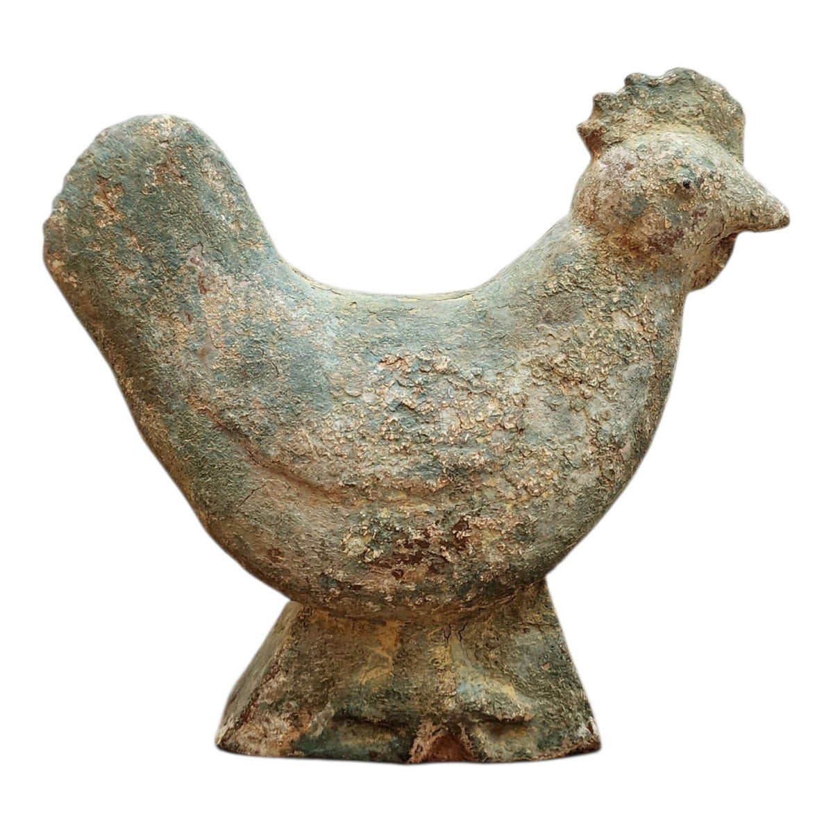 OWR hand-finished wood hen, opposite side view