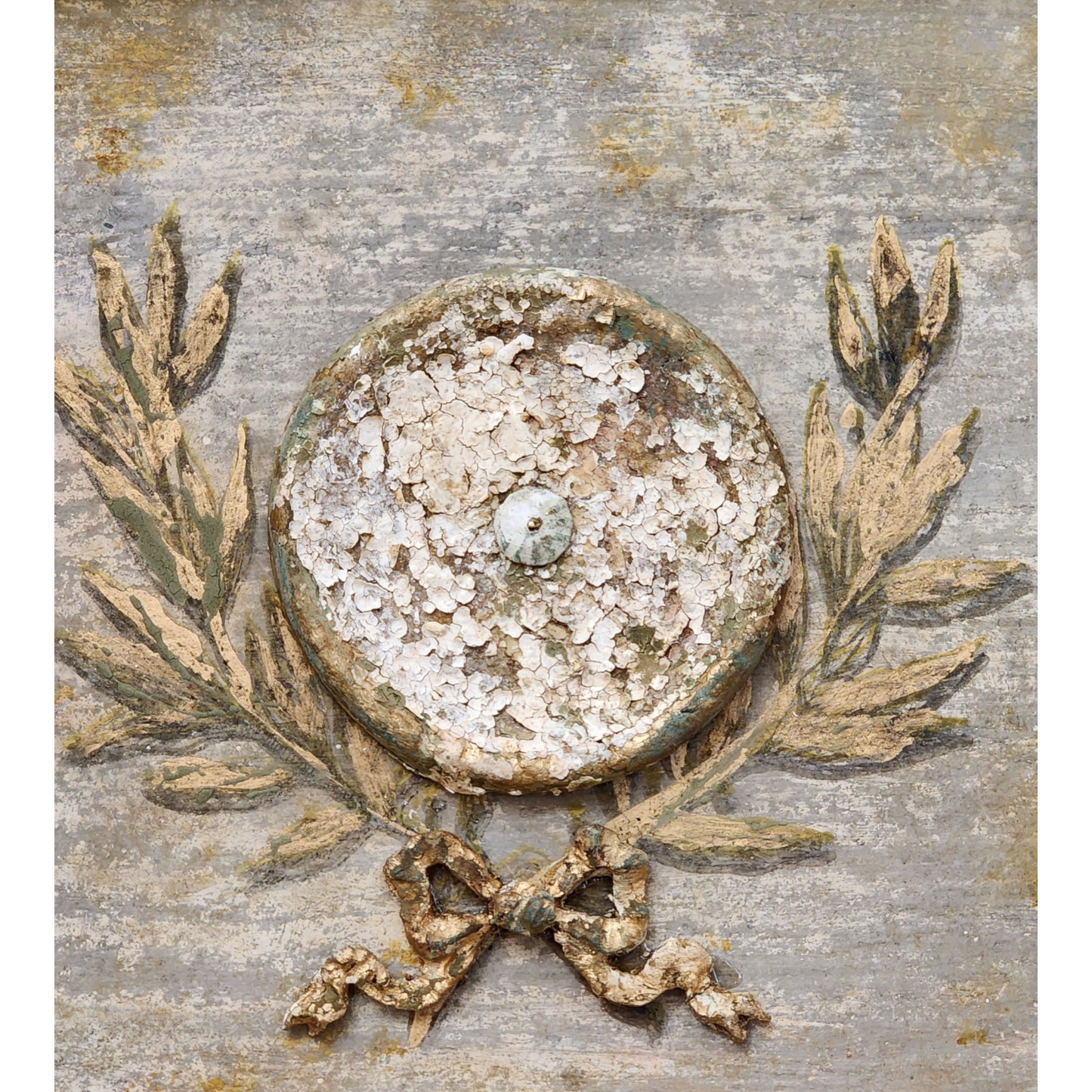 European Dusted Patina Wall Plaque | Hand-Painted Antique Inspired Frame Art