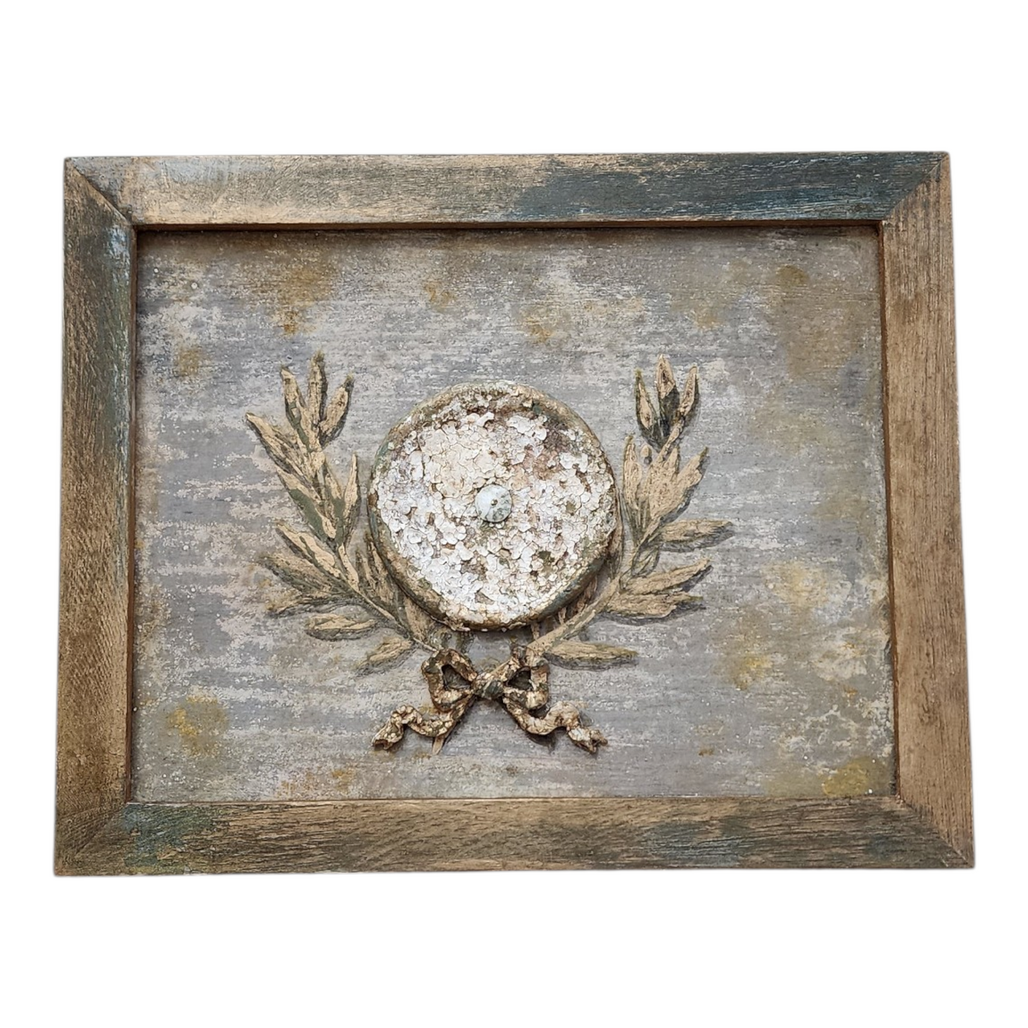 European Dusted Patina Wall Plaque | Hand-Painted Antique Inspired Frame Art