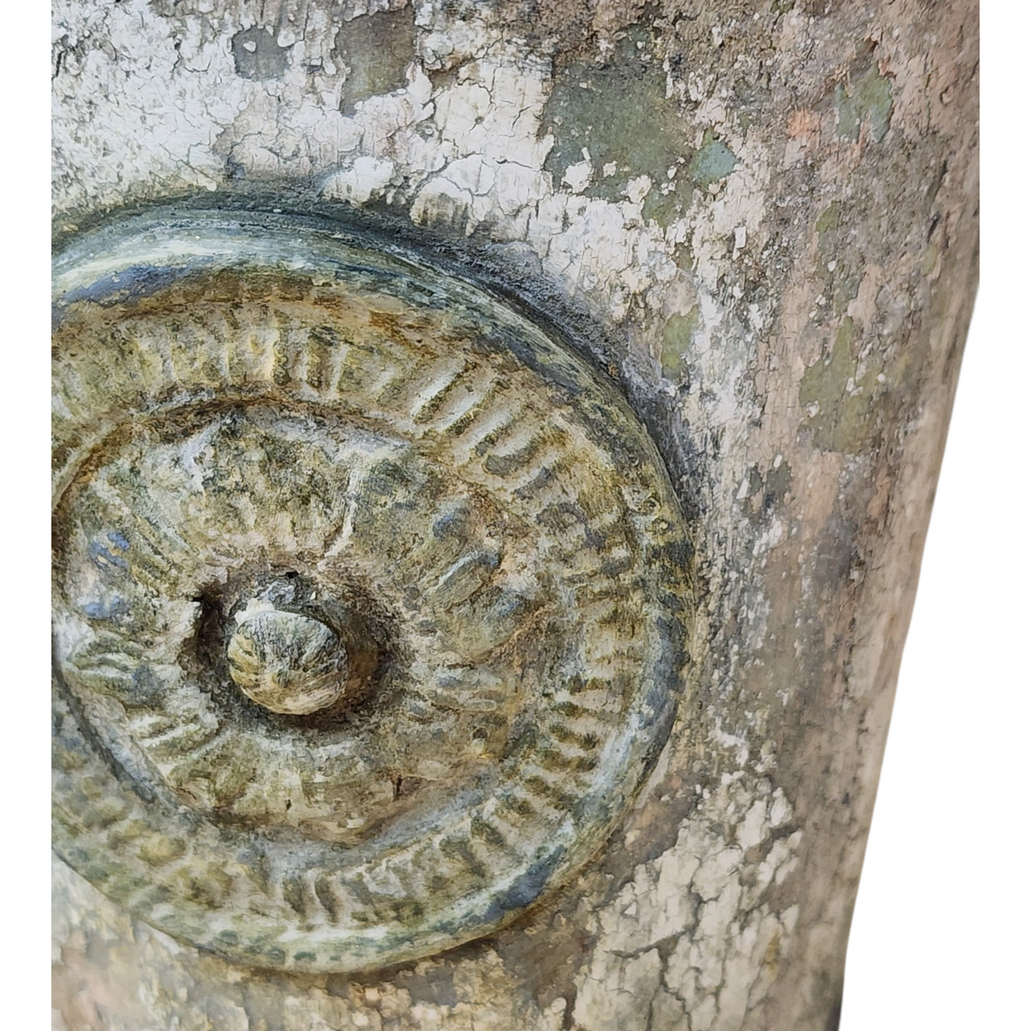 Hand-Painted European Patina Metal Bucket | Aged Plaster Finish | Vintage-Inspired Decorative Vessel