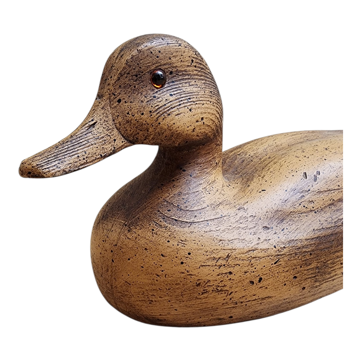 Vintage-Inspired Wooden Duck Decoy – Hand-Carved with Aged Patina