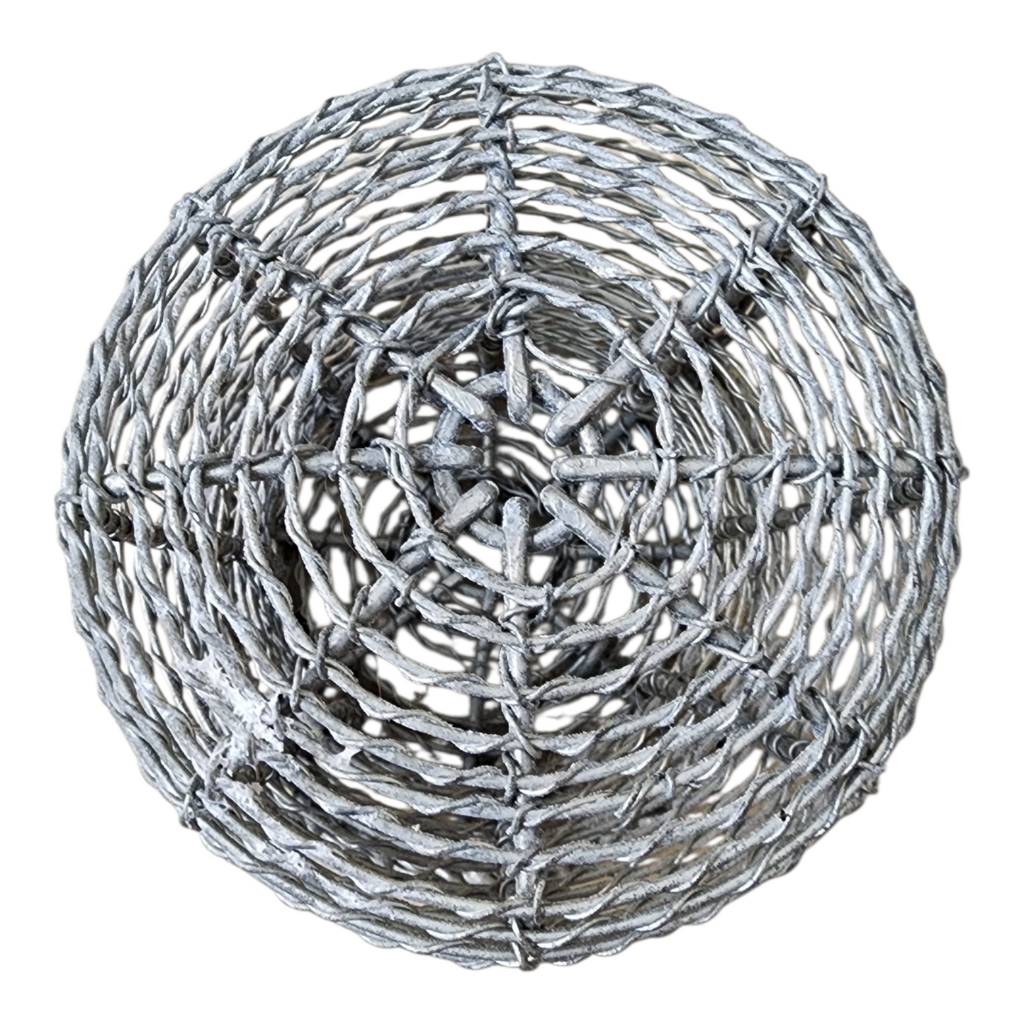 Antique french coiled wire basket with hinged clasp