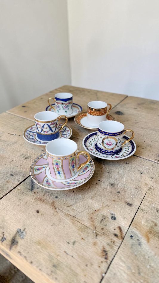 Vintage Demitasse cups & saucer set of 5