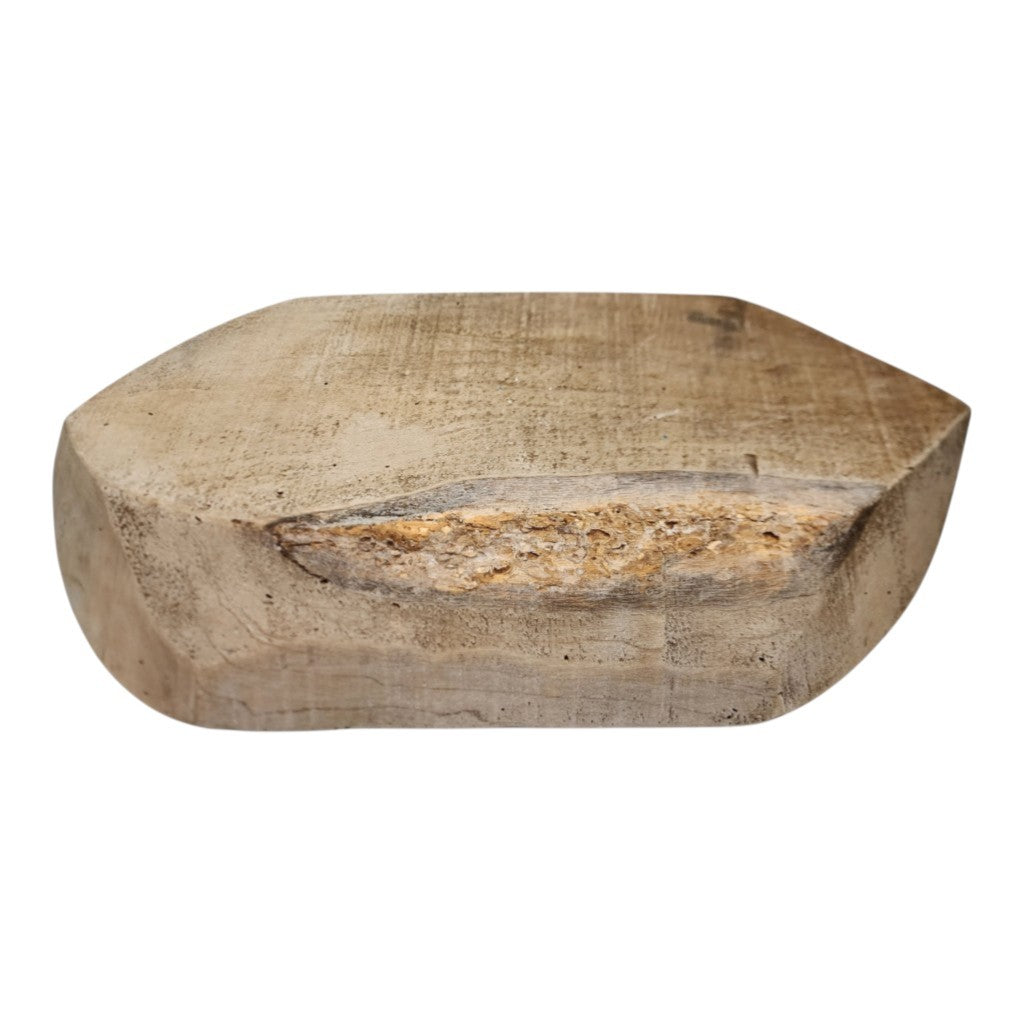 Sunwashed Blue Hand-Carved Wood Dough Bowl | Hand-Painted 20.5 in.