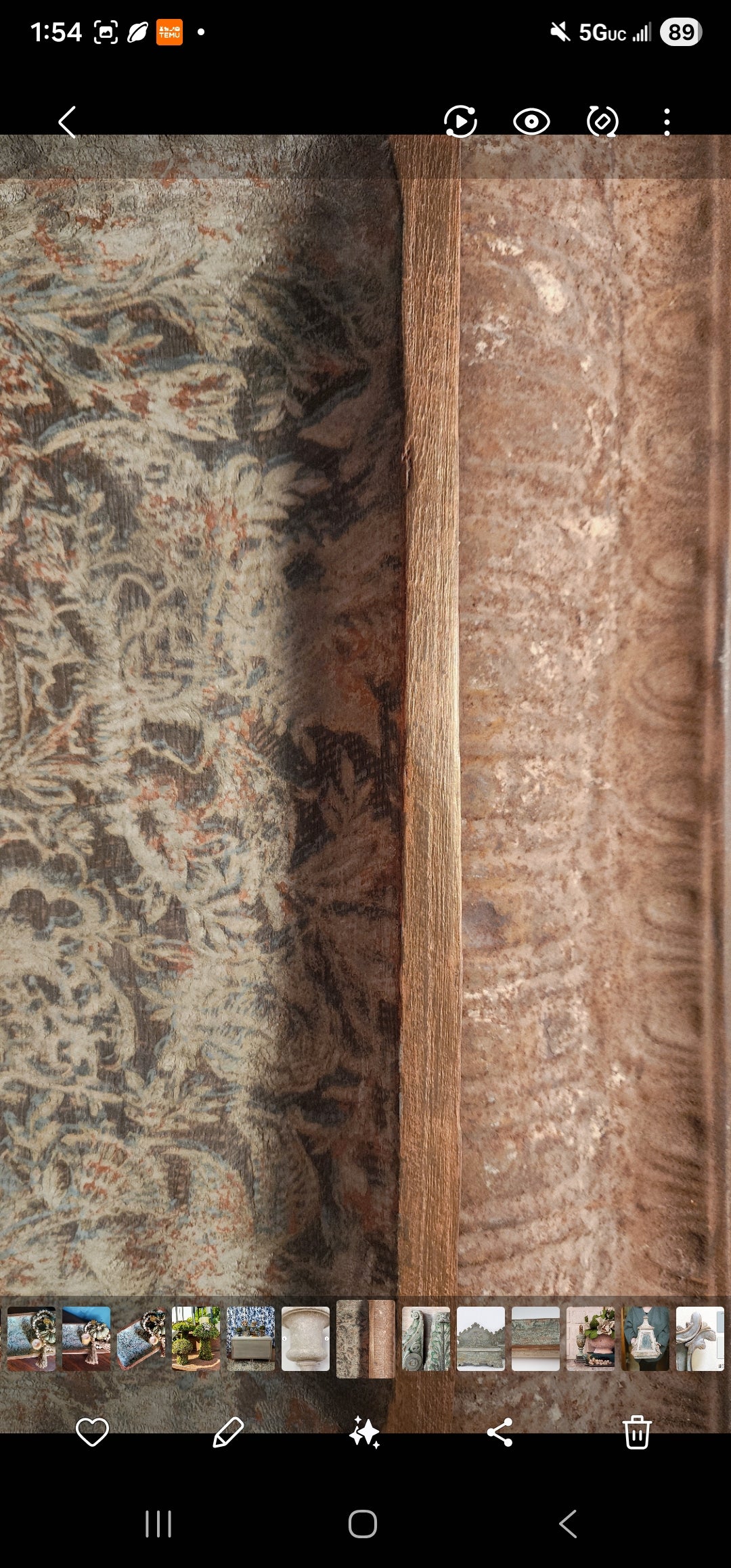 Handpainted Wooden Dough Bowl | Aged Copper & Moss Patina Finish | One-of-a-Kind Decorative Tray