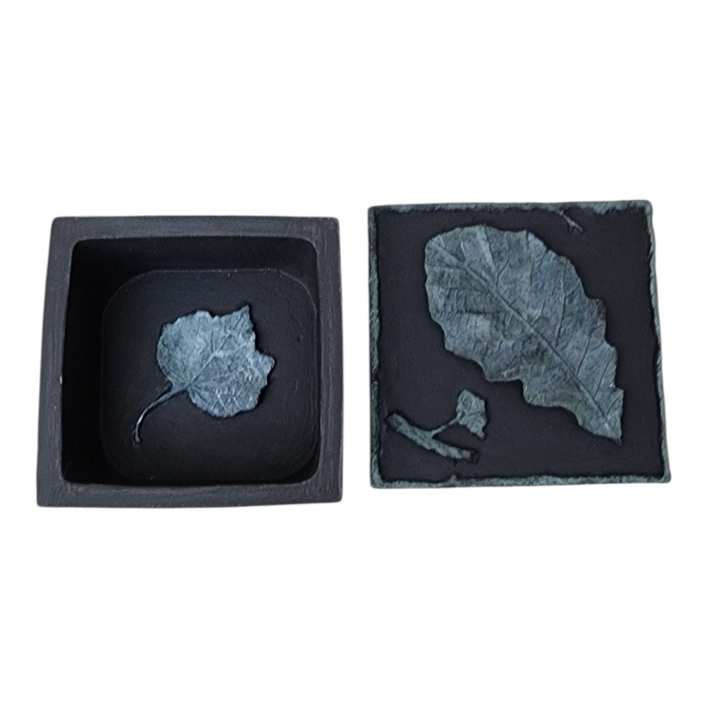 Pressed Botanical Relic Box 2 – Handcrafted Textural Leaf Art