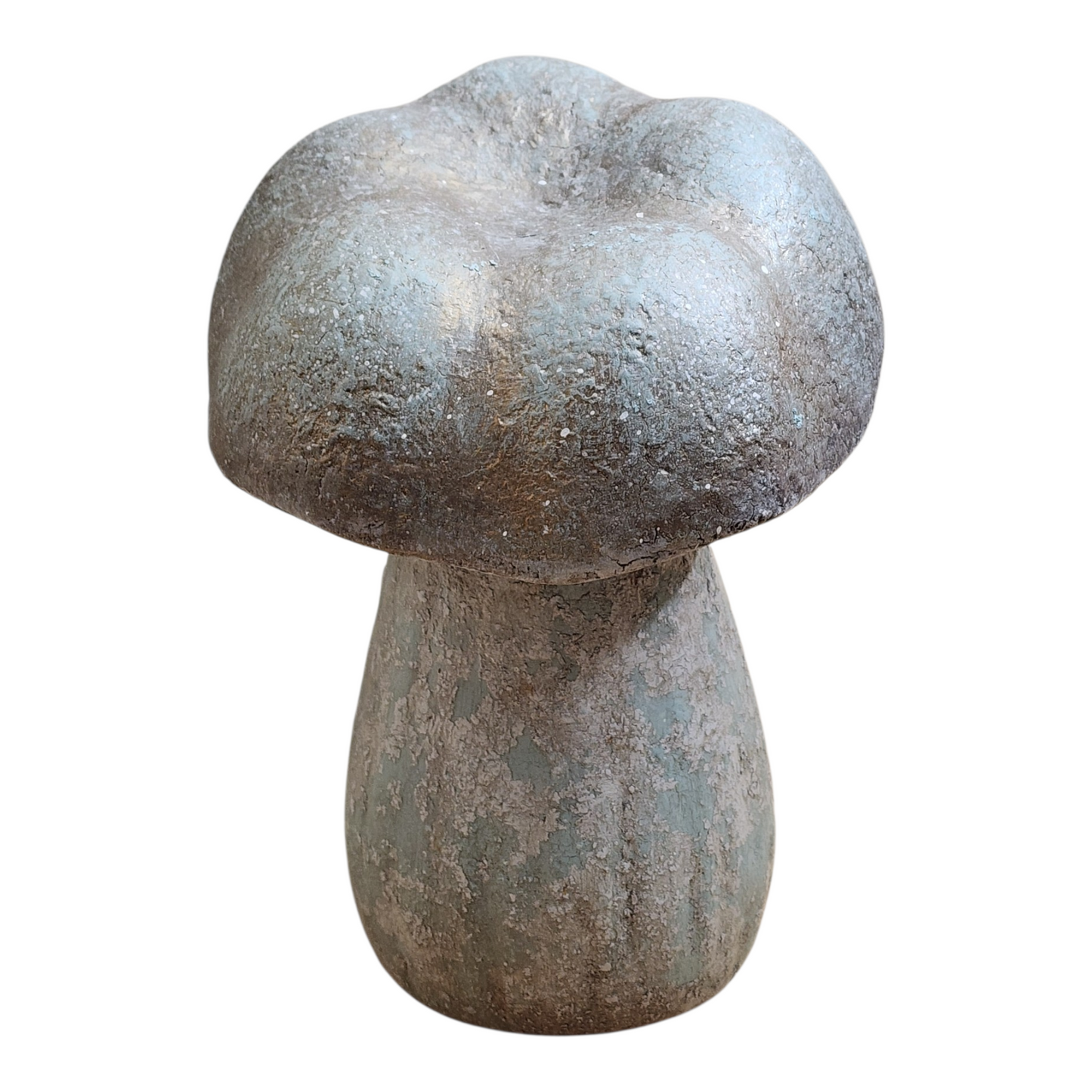 Large Sculptural Ceramic Mushroom Objects | Aged Mineral Patina Finish (Set of 2)