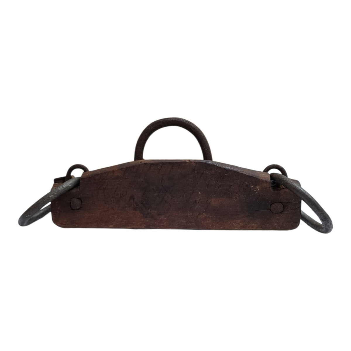 Vintage wood and iron harness form, opposite side